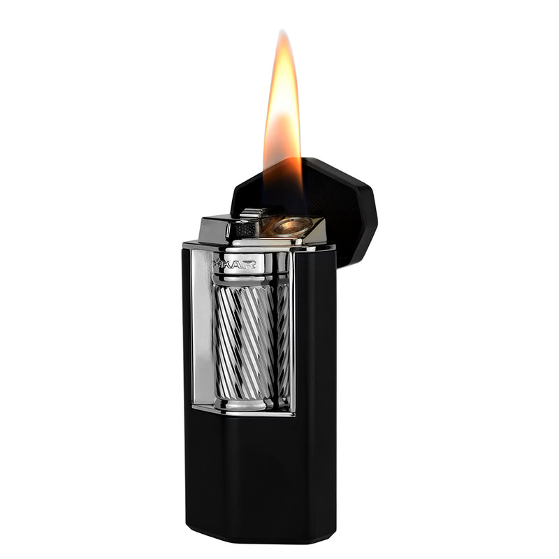 Black and Gunmetal Xikar Meridian Flat Flame Lighter