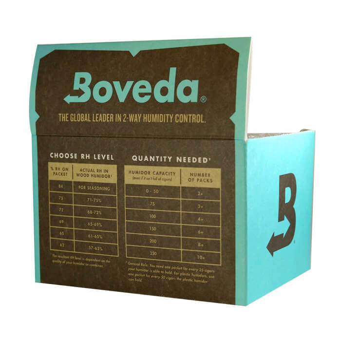 12 Pack Boveda 69 Percent Humidity Pack Back