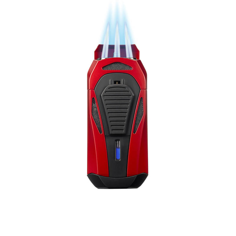 Red Colibri Boss Triple-Jet Flame Lighter With Flames