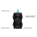 Black Colibri Quasar Table Lighter Info Graphic