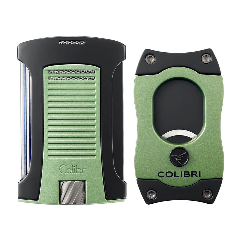 Green Colibri Daytona S-Cutter & Lighter Set