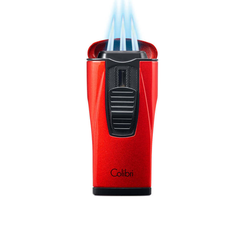 Red Colibri Monaco Metallic Lighter With Flame