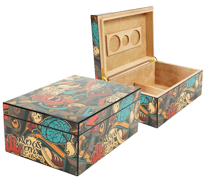Beat Box Humidor 50 Count Closed And Open View