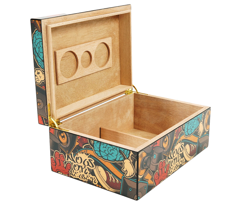 Beat Box Humidor 50 Count Open View Angled
