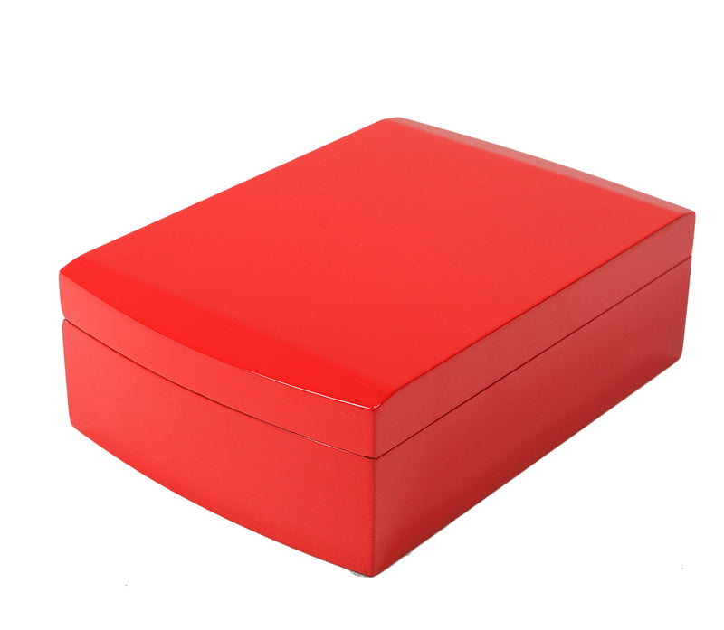 Candy Apple Red Travel Humidor Set Closed View Angled