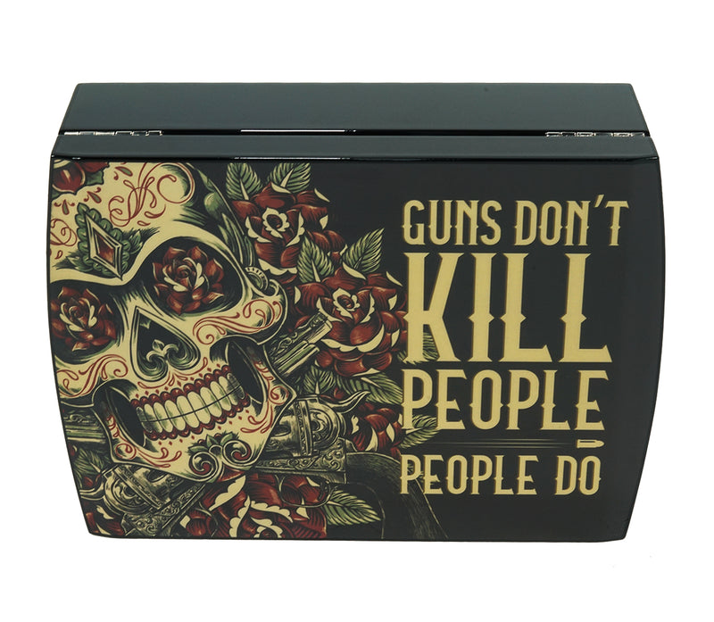 Guns Don't Kill People Travel Humidor Set Closed View Front