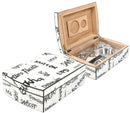 White with Black Graffiti Travel Humidor