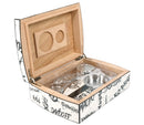 White with Black Graffiti Travel Humidor