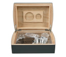 Midnight Black Travel Humidor Set Open View Front