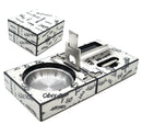 White with Black Graffiti Cigar Ashtray