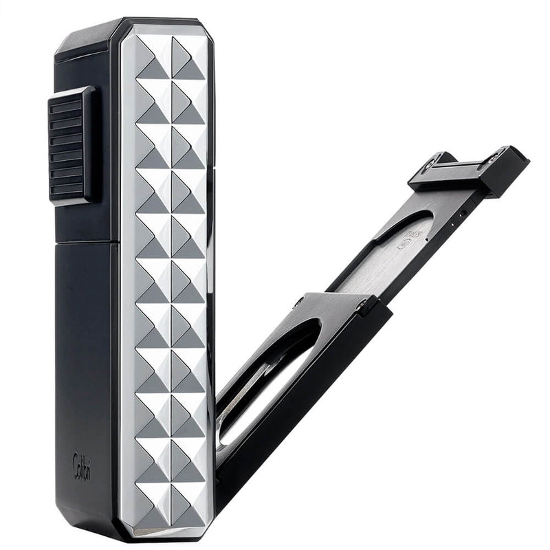 Black and Chrome Colibri Quasar Astoria Lighter Open Cutter