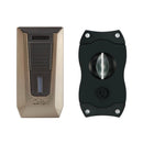 Black Gunmetal Colibri Slide V-Cutter & Lighter Set