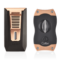 Black and Rose Colibri Slide V-Cutter & Lighter Set