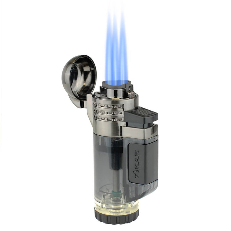 Black Xikar TECH Triple Jet Lighter With Flame