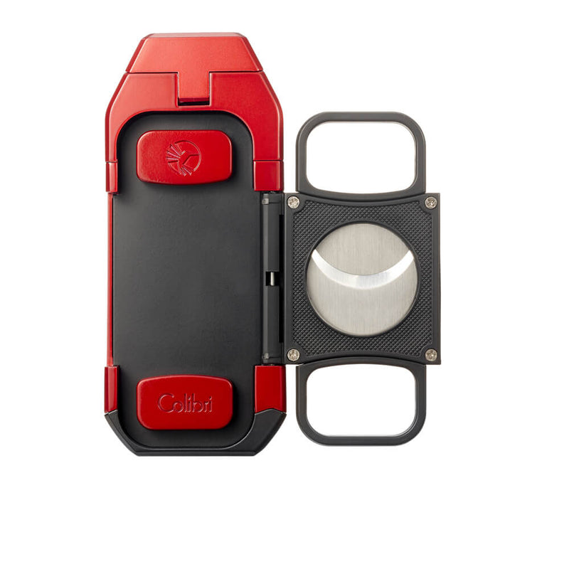 Red Colibri Boss Triple-Jet Flame Lighter Opened Cutter