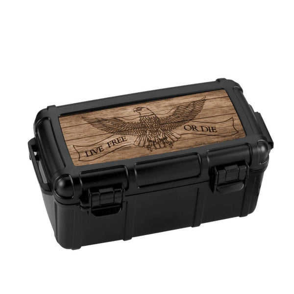 Cigar Caddy 15 Count Live Free or Die Travel Case Closed