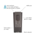 Gunmetal Xikar Trezo Triple Jet Lighter Features