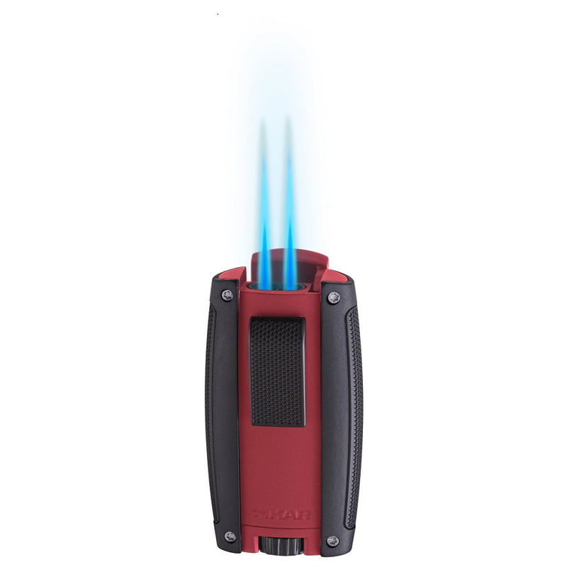 Matte Red Xikar Turismo Double Jet Lighter With Flame