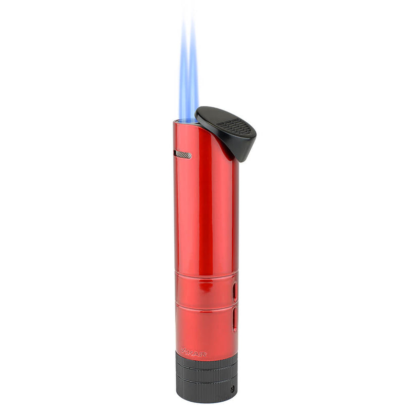 Red Xikar Turrim 5x64 Double Jet Lighter With Flame