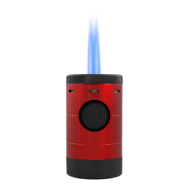 Red Xikar Volta Quad Jet Lighter With Flame
