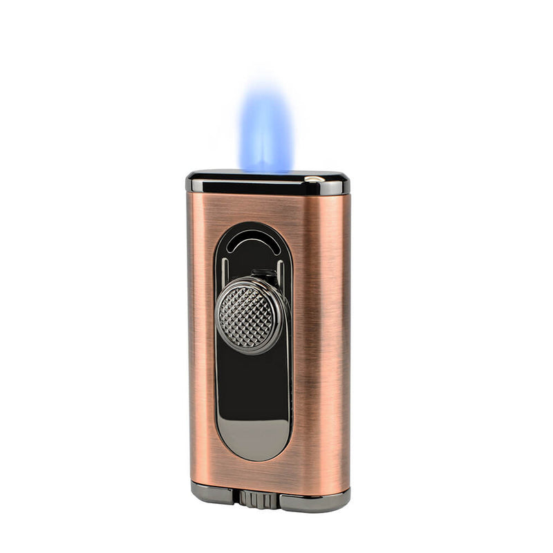 Vintage Bronze Xikar Verano Flat Flame Lighter With Flame